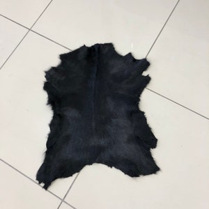 Goat Skin Black Goat Skin Tanned Goat Skin Natural Black Goat Fur Goat Hide Exotic Shiny Goatskin Goat Fur Goat Pelt Goat Rug Black Fur image 9