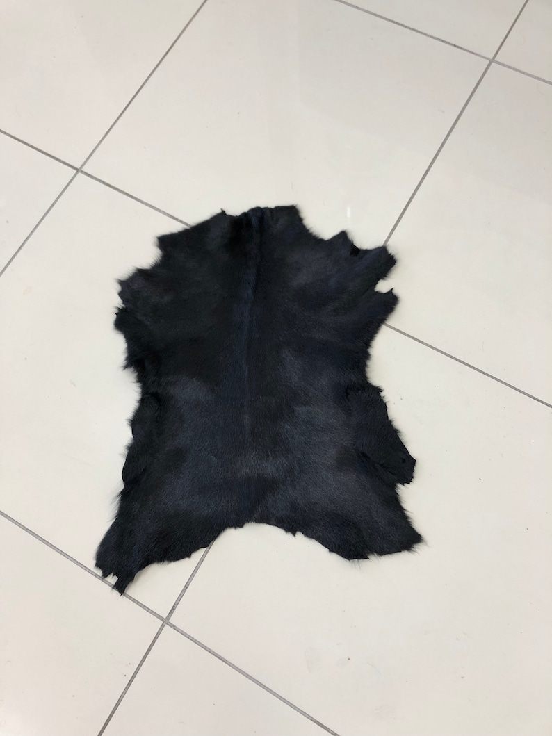 Goat Skin Black Goat Skin Tanned Goat Skin Natural Black Goat Fur Goat Hide Exotic Shiny Goatskin Goat Fur Goat Pelt Goat Rug Black Fur image 9