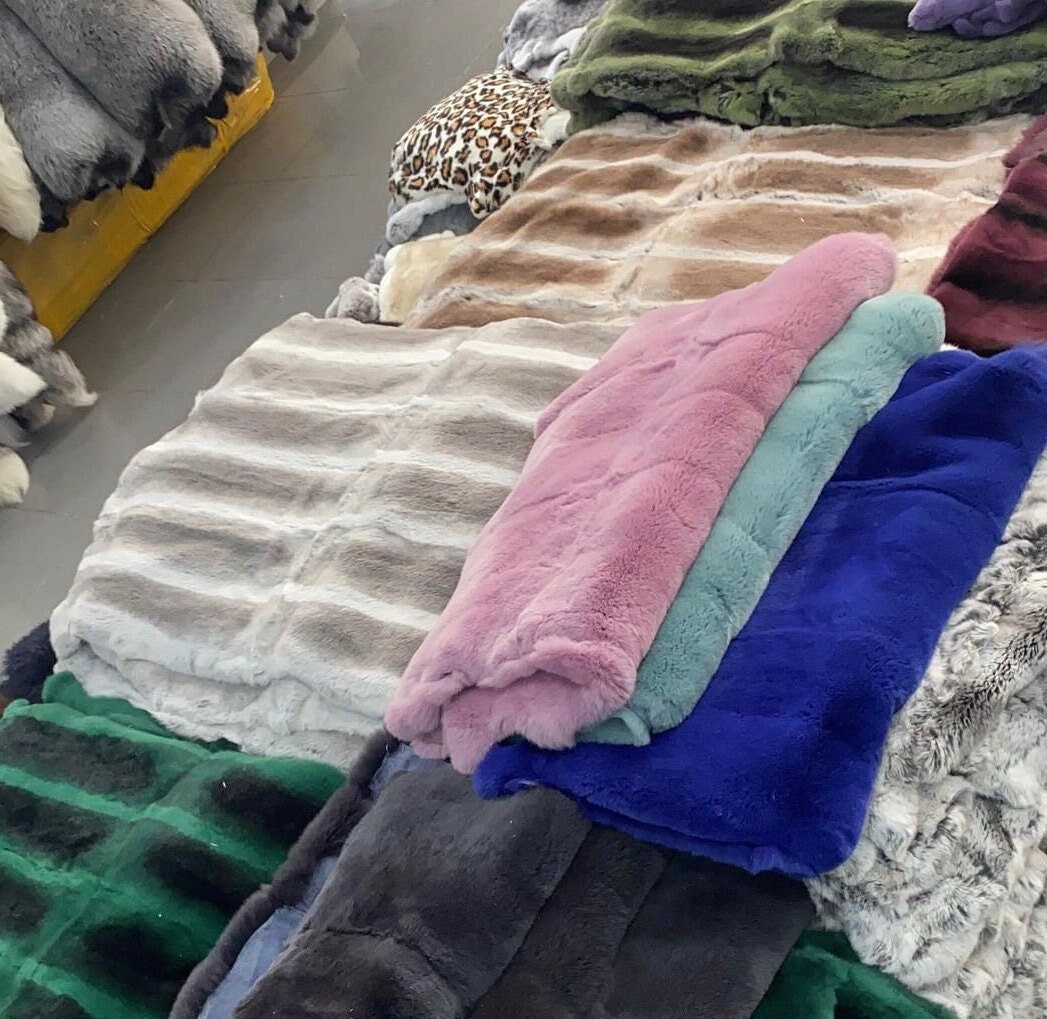 Bunny fur blanket sale