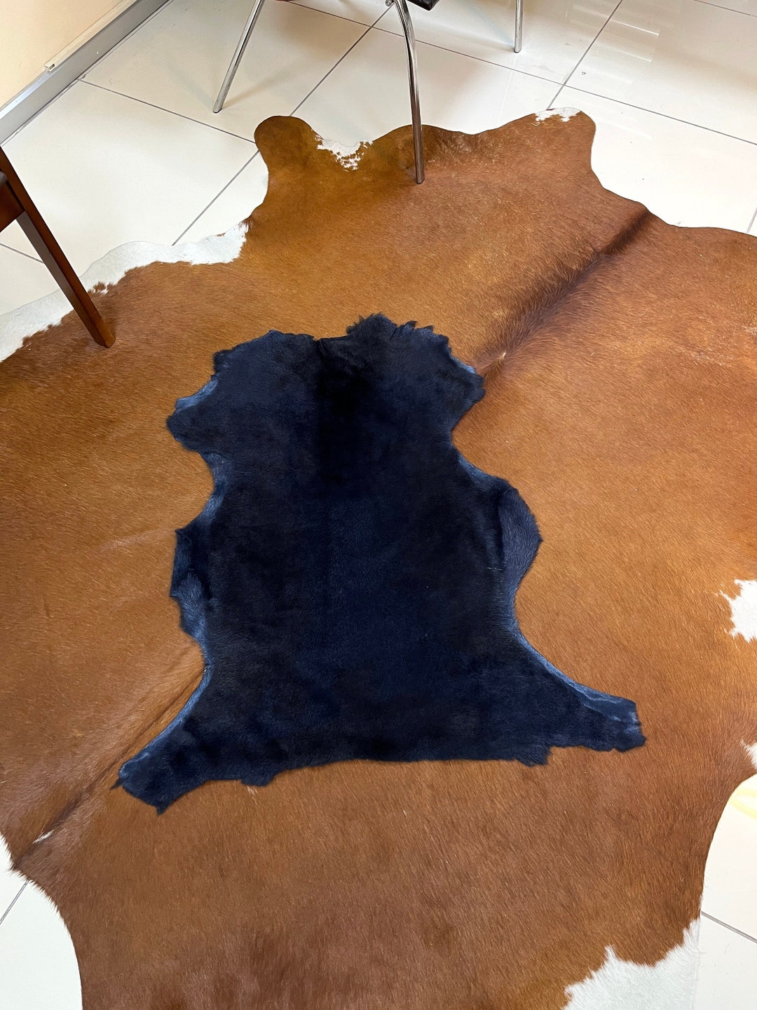 Blue Sheepskin Rugs , Real Blue Sheepskin Pelt Rug , Luxury Home Decor Sheepskin Rug