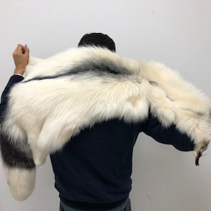 Arctic Marble Fox , 100% Genuine Arctic Marble Fox , White Fox Pelt , Marble Fox Pelt ,  Arctic Fox Fur Stole , Fox Pelt  Stole ,Luxury Pelt