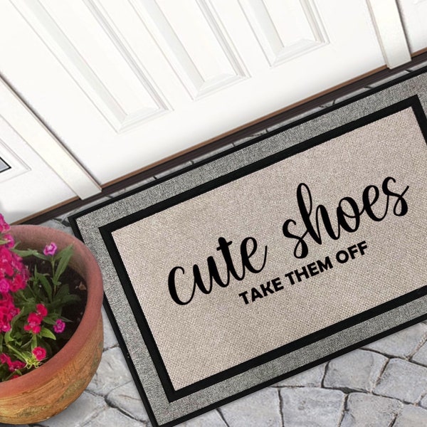 Take Your Shoes off Mat Etsy