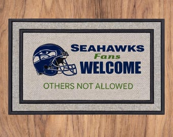 Felpudo de los Seahawks de la NFL, felpudo de fútbol americano de Seattle, felpudo Go Sea, temporada de fútbol americano, alfombra