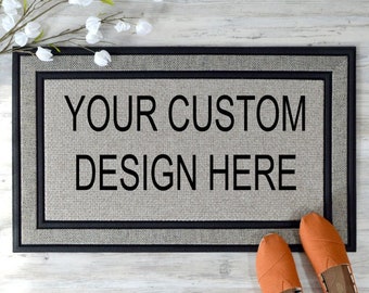 Imprima su propia imagen, logotipo o diseño Felpudo personalizado / Felpudo con logotipo comercial / Felpudo personalizado / Felpudo / Felpudo de empresa