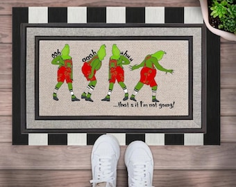 Felpudo de bienvenida de Grinch / Felpudo divertido de Navidad / Regalo de vacaciones de Navidad / Regalo de vacaciones / Felpudo de bienvenida de Grinchmas / Decoración navideña