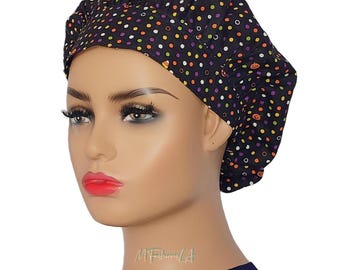 Pumpkin & Ghost Scrub Hat/Bouffant Scrub Hat/Surgical Hat For Women/Dental Cap/Nurses Gift Idea/Medical Worker Cap/Nurses Gift Idea