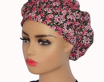 Bouffant Scrub Cap/Woman Floral Cap / Nurses Surgical Cap / Hat for Medical Staff / Dental Head  cover / Mother's Day Gift