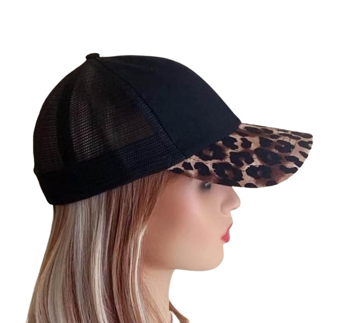 thumbnail image 2 of Silva Lining Women's Leopard Print Baseball Cap - Ponytail Hole & Western Style Designs 2 of 12