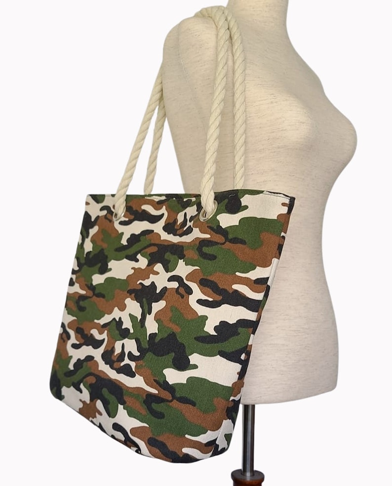 Camouflage Tote Bag/army Camo Shoulder Bag/woman Camouflage Etsy