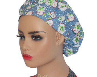 Christmas Scrub Cap: Festive Bouffant Surgical Hat for Healthcare Workers, Gift For Nurses