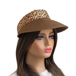 Leopard Print Paper Sun Visor: Adjustable Summer Hat