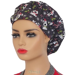 Christmas Scrub Cap For women/Bouffant Surgical Cap/Festive Holiday Surgery Hat/Gift for Healthcare Workers/Festive Cap For Medical Pros