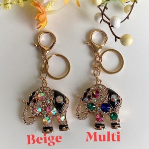 Multi Crystal Elephant Rhinestone Key Chain/Bag Accessories /Bag Decoration Elephant Keychain Rhinestone Crystal / Key Ring Charm Pendant