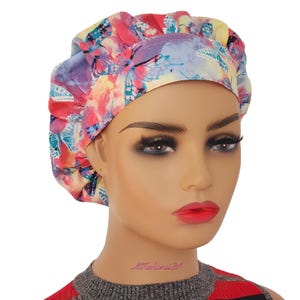 Woman Scrub Cap/Bouffant Style Surgical Cap/Scrub Hat for Healthcare Workers/Women&#39;s Pink Dental Hat/Cap for Nurses/Medical Hat/Gift For Her