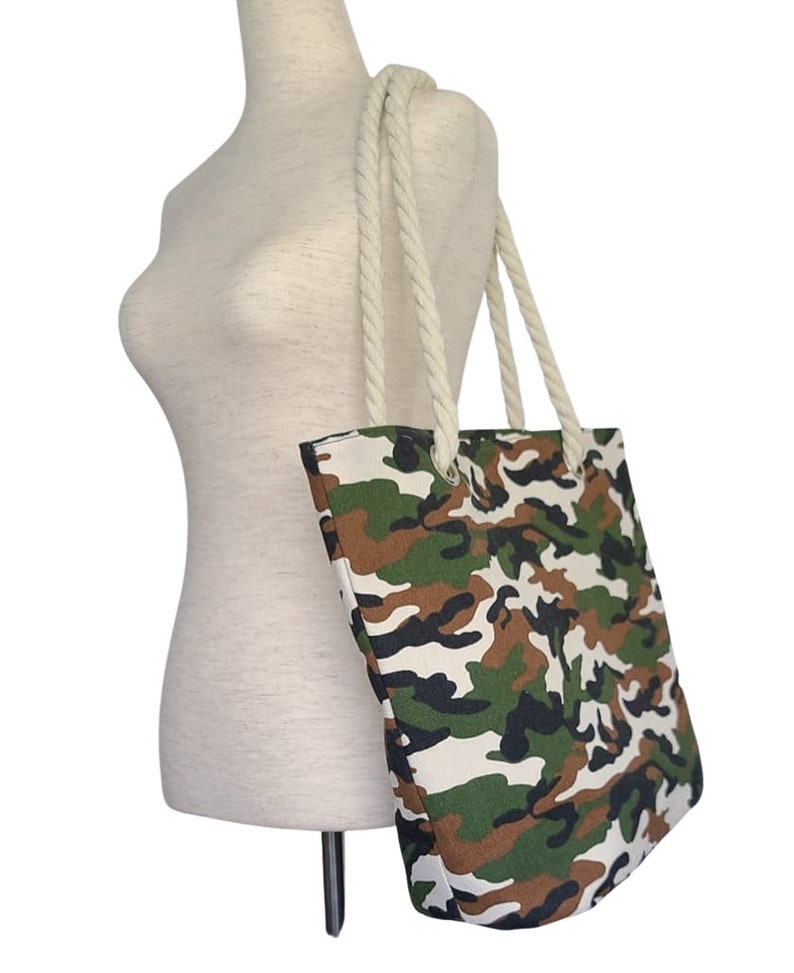 Camouflage Tote Bag/army Camo Shoulder Bag/woman Camouflage Etsy