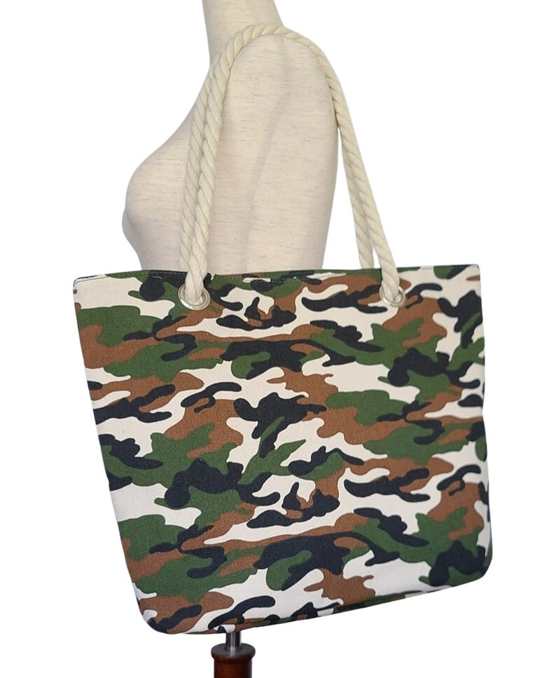 Camouflage Tote Bag/army Camo Shoulder Bag/woman Camouflage Etsy