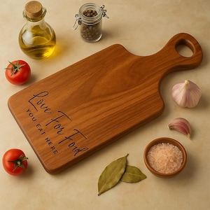 Engraved Wooden Serving Board: Personalized Cheese & Cutting Board