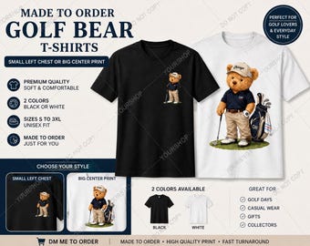Golf Bear T-Shirt | Preppy Chicago Style Golf Dad Tee