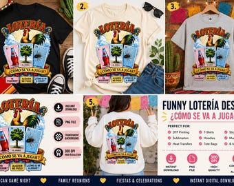 Funny Lotería Rooster PNG | Mexican Game Night Shirt Design (Digital Download)