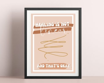 Healing is Not Linear- Printable, Inspirational Wall Art, Social Worker, Therapist Office