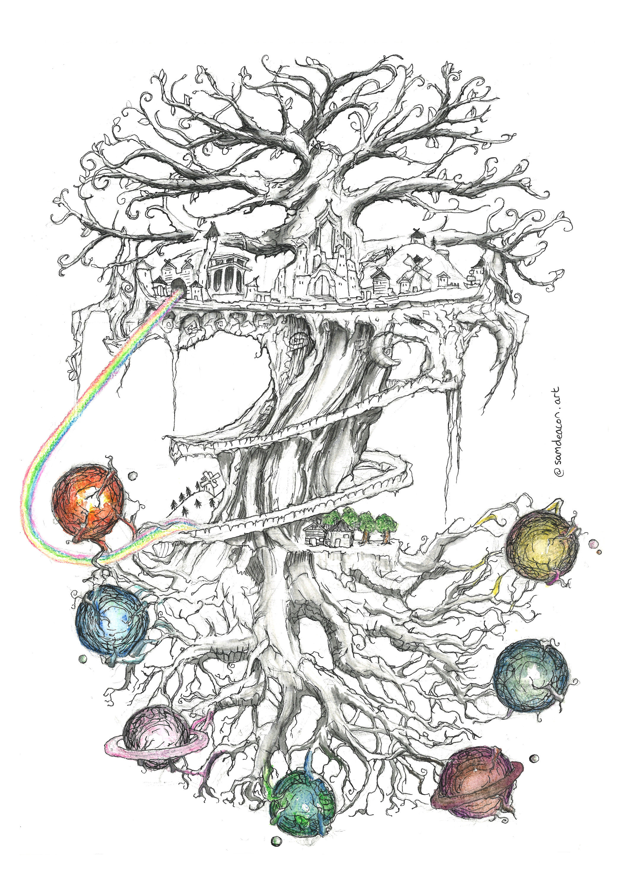 Tree of Life / Descarga digital / Escritura de dibujo de tinta - Etsy España