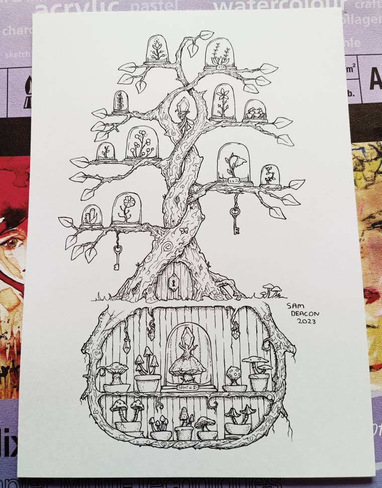 The Treerarium | A4 Print, Fantasy Tree, Tree Ink Design, Tree Art ...