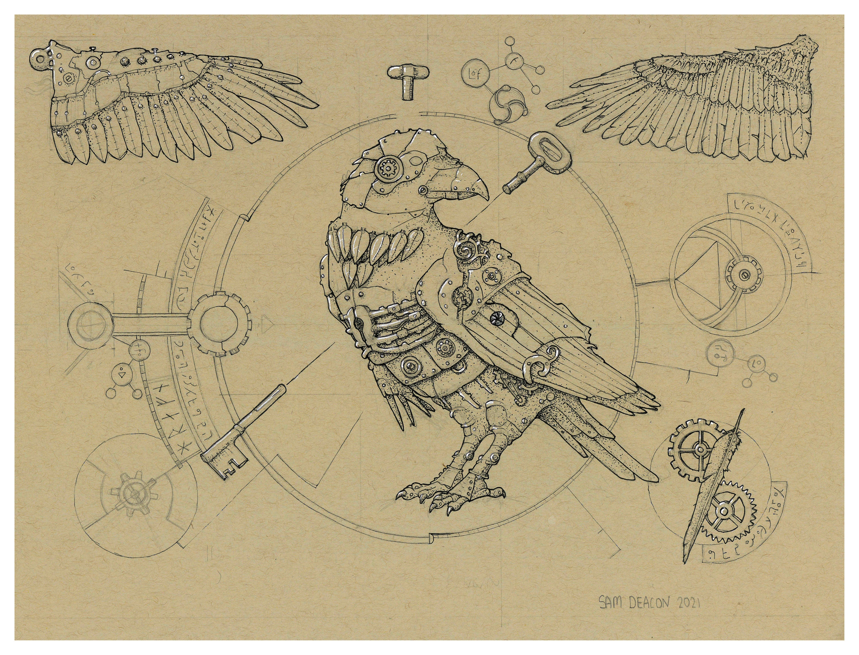 Clockwork Raven Digital Download Steampunk Art Print Raven - Etsy Norway