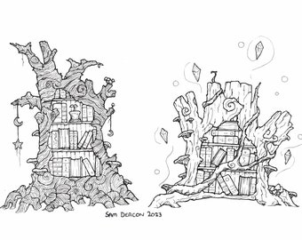 Treestump bookshelf 2 X A5 print bundle