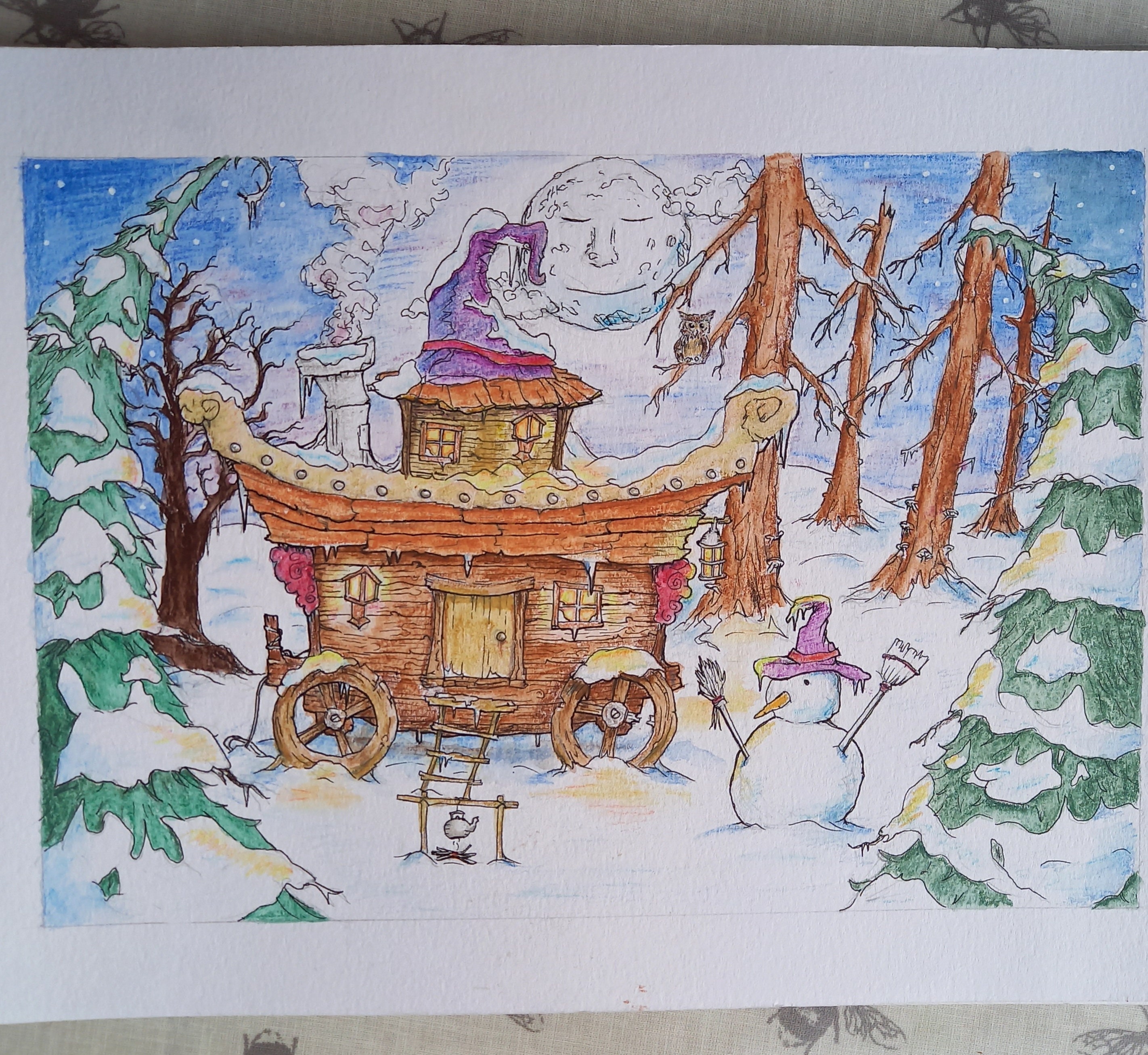 A typical elven caravan. This drawing is inspired by the amazing