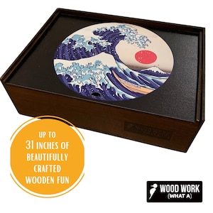 Hokusai&#39;s Wooden Jigsaw Puzzle &quot;GREAT WAVE&quot; | Premium quality puzzle | Japanese Art inspired