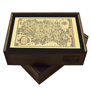 Vintage Pictorial Map of Ireland Wooden Puzzle | Collectible Antique Irish map art puzzle