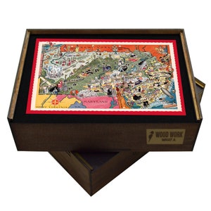 Antieke staatskaart PENNSYLVANIA | Houten puzzel | Puzzel voor volwassenen | Unieke cadeaus | Cadeaus voor kaartverzamelaars