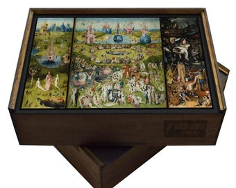 Garden of Earthly Delights Puzzle: Surreal Art Triptych (Wooden Pieces)