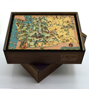 Rompecabezas de madera del estado de WASHINGTON / Rompecabezas para adultos / Regalos únicos / Regalos para coleccionistas de mapas