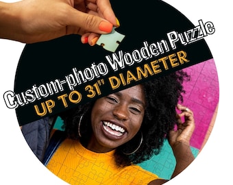 Wooden Puzzle: Custom Round Photo Keepsake (Personalized Memory Gift)