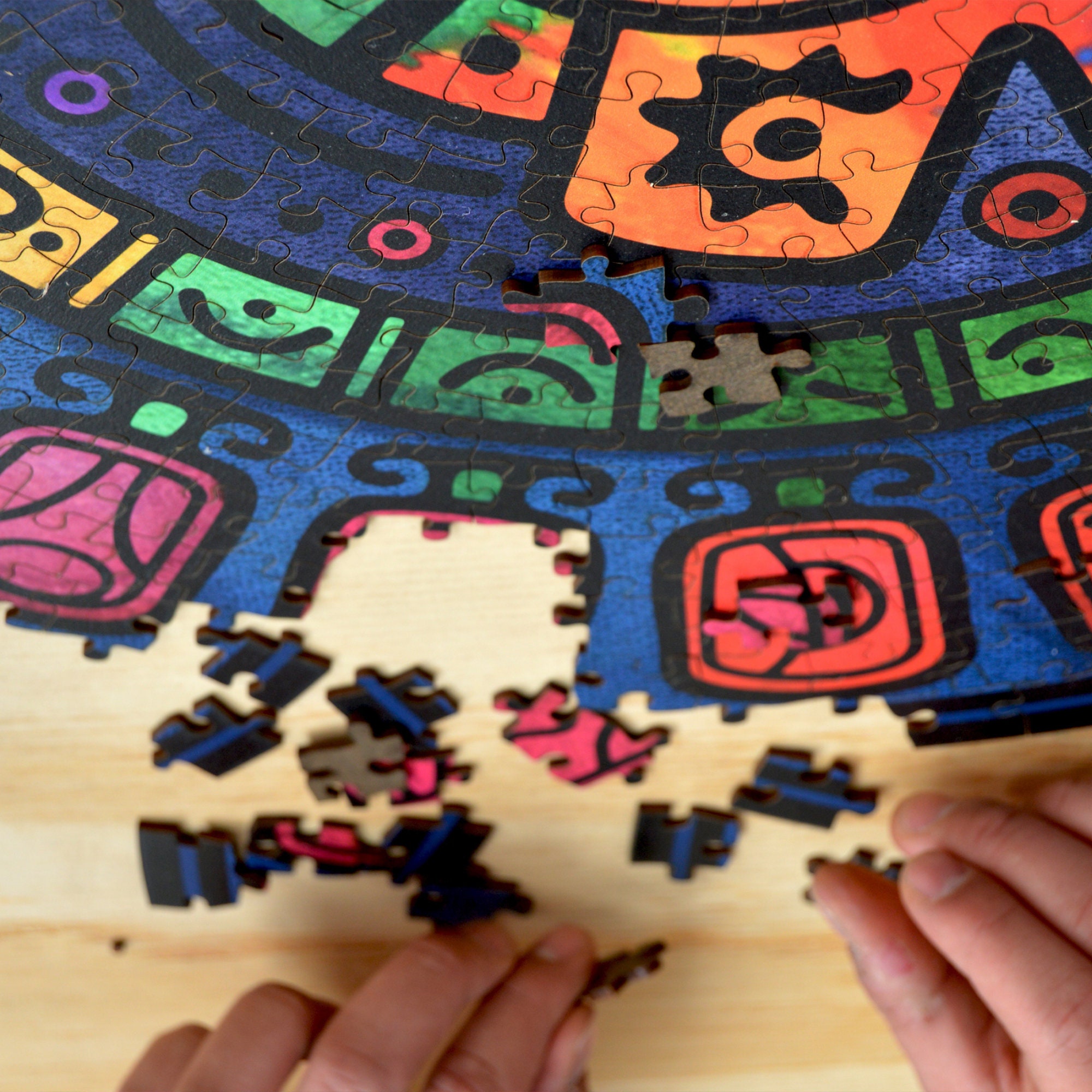 Round Wooden Puzzle Aztec Calendar wheel, Premium Quality Puzzle, Unique  Gifts for Adults, Wooden Aztec Calendar - Etsy
