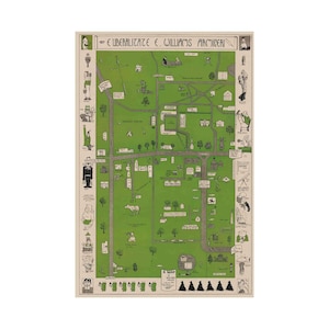 Rompecabezas de madera con mapa del Williams College - Arte pictórico del campus de 1935, Williamstown, Massachusetts