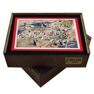 Ancienne carte de l'état de NEW YORK | Puzzle en bois | Puzzle pour adultes | Cadeaux uniques | Cadeaux de collectionneur de cartes