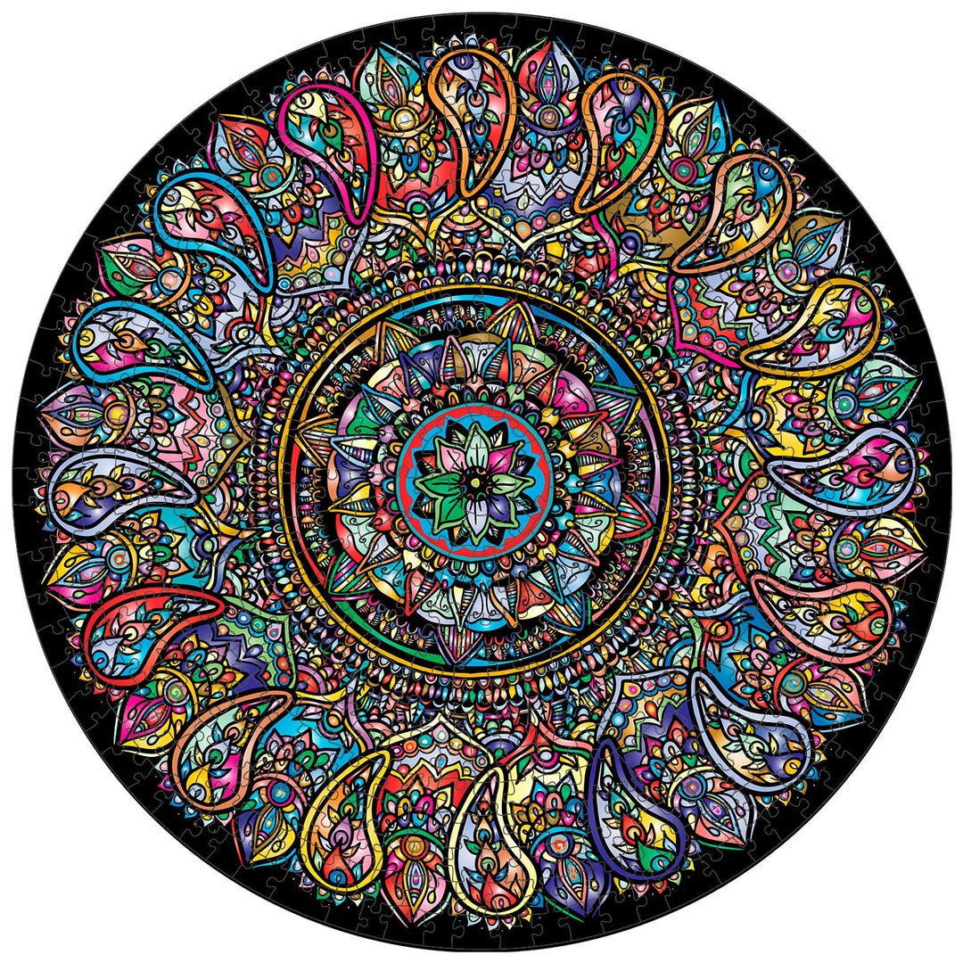 Mandala Puzzle Wooden Jigsaw - Large, Challenging Geometric Design