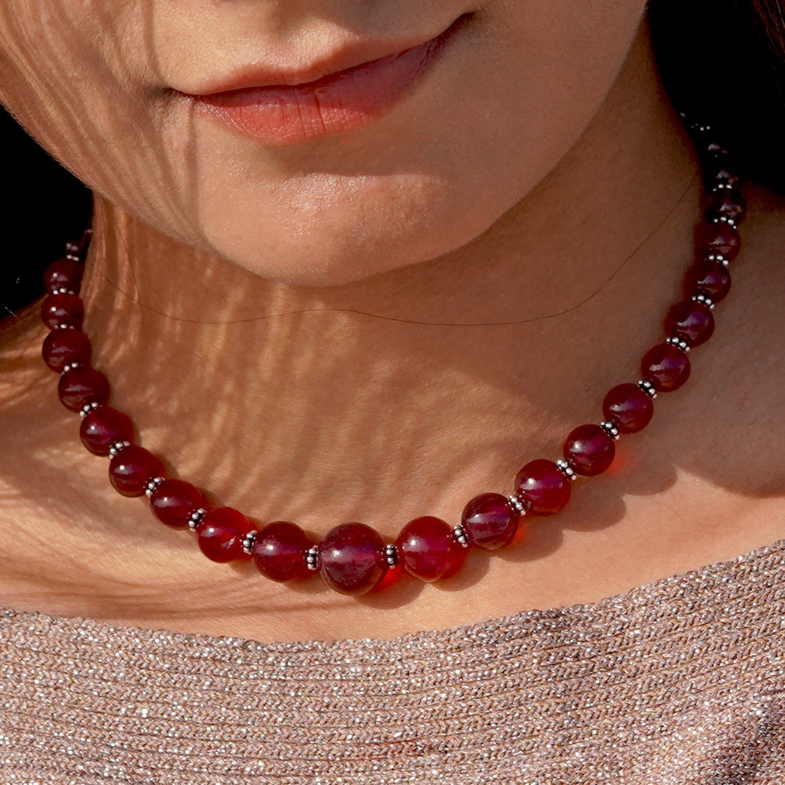 Ruby Gemstone Beads Necklace Natural Ruby Hand Crafted Etsy