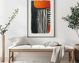 Retro Abstract Art Print Colorful Living Room Wall Decor (Digital Download)