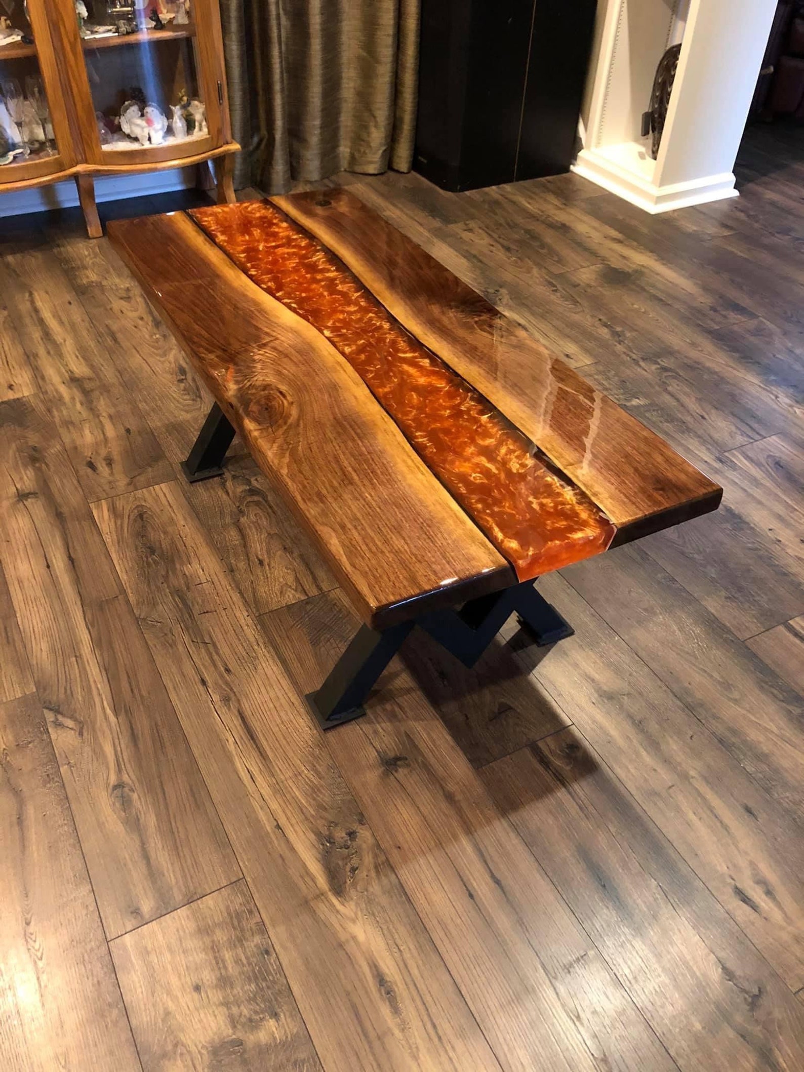 Indiana Black Walnut w/ Metallic Copper Epoxy River Coffee Etsy