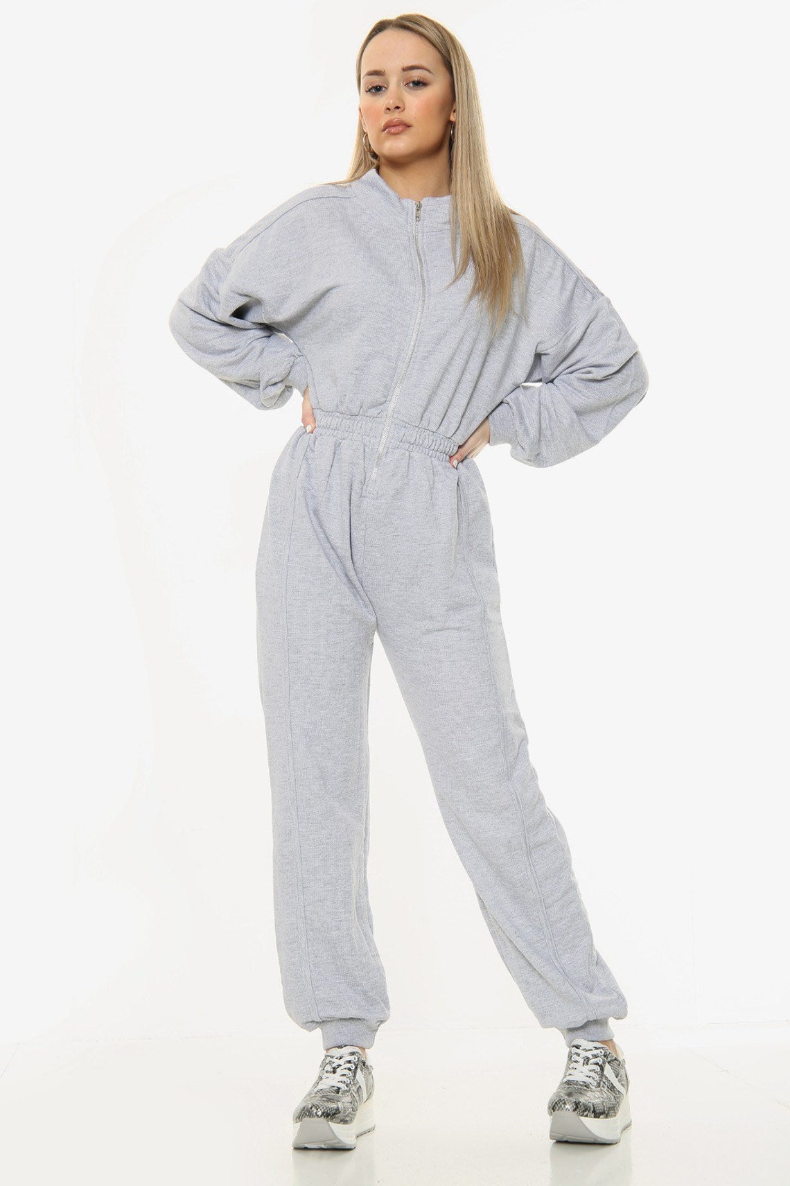Ladies Grey jumpsuit loungewear nightwear Etsy