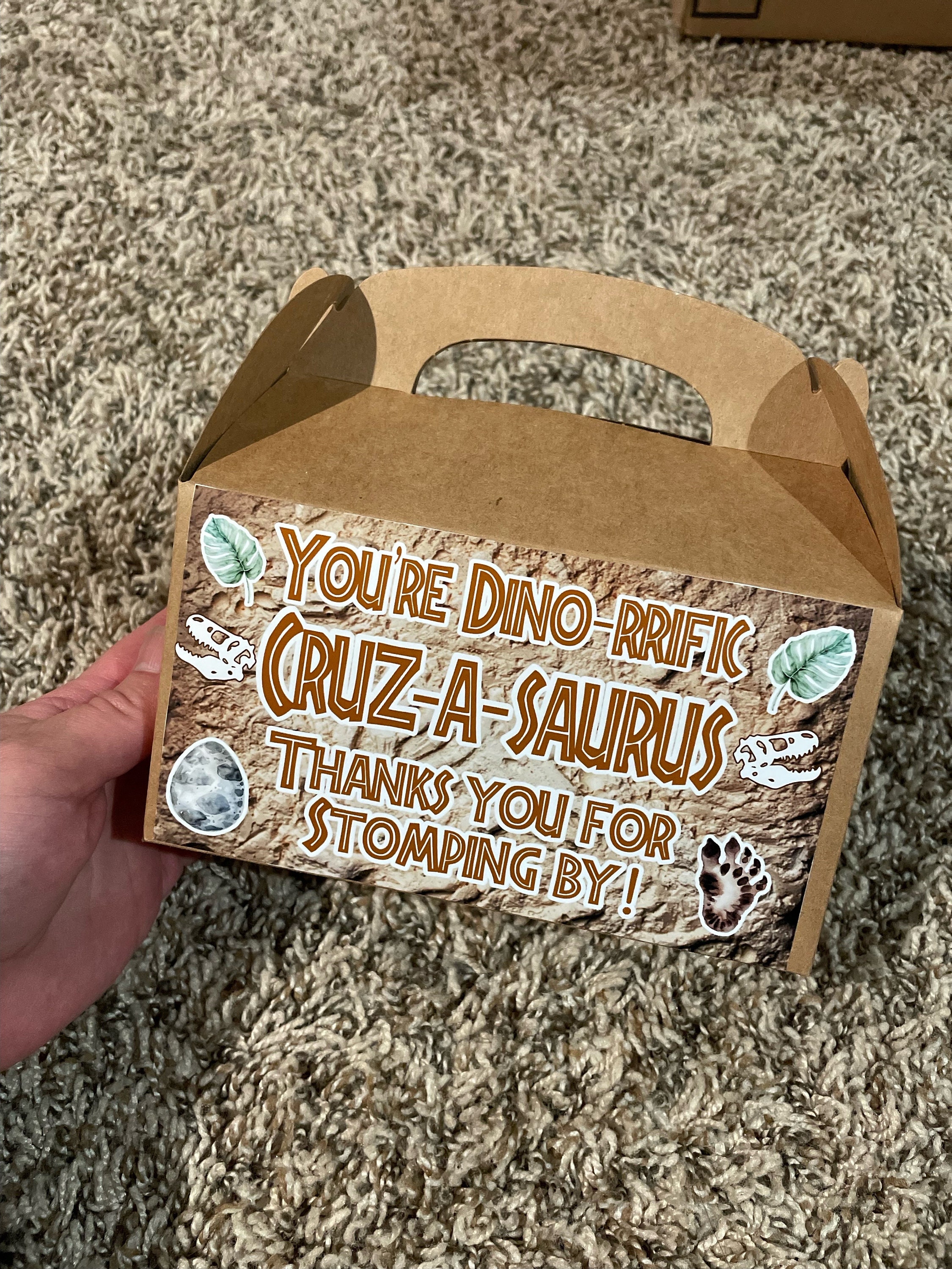 Dinosaur Party Favor Box Labels W/boxes, Dinosaur Birthday Party Treat