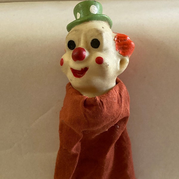 Vintage clown rubber finger puppet