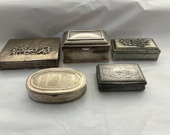 vintage/antique rare snuff / cigarette boxes with designs