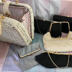 Bolsos vintage, carteras, bolsos de noche con cuentas, monederos
