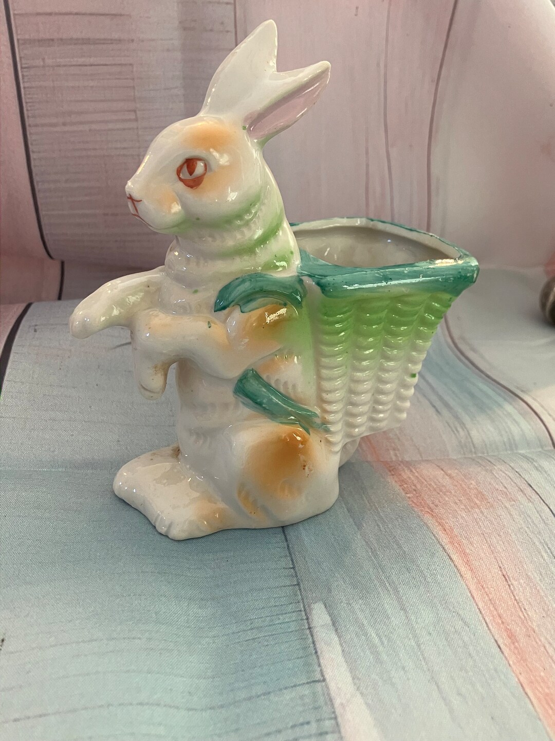 Vintage Rabbit Planter Made in Japan Great Colors - Etsy