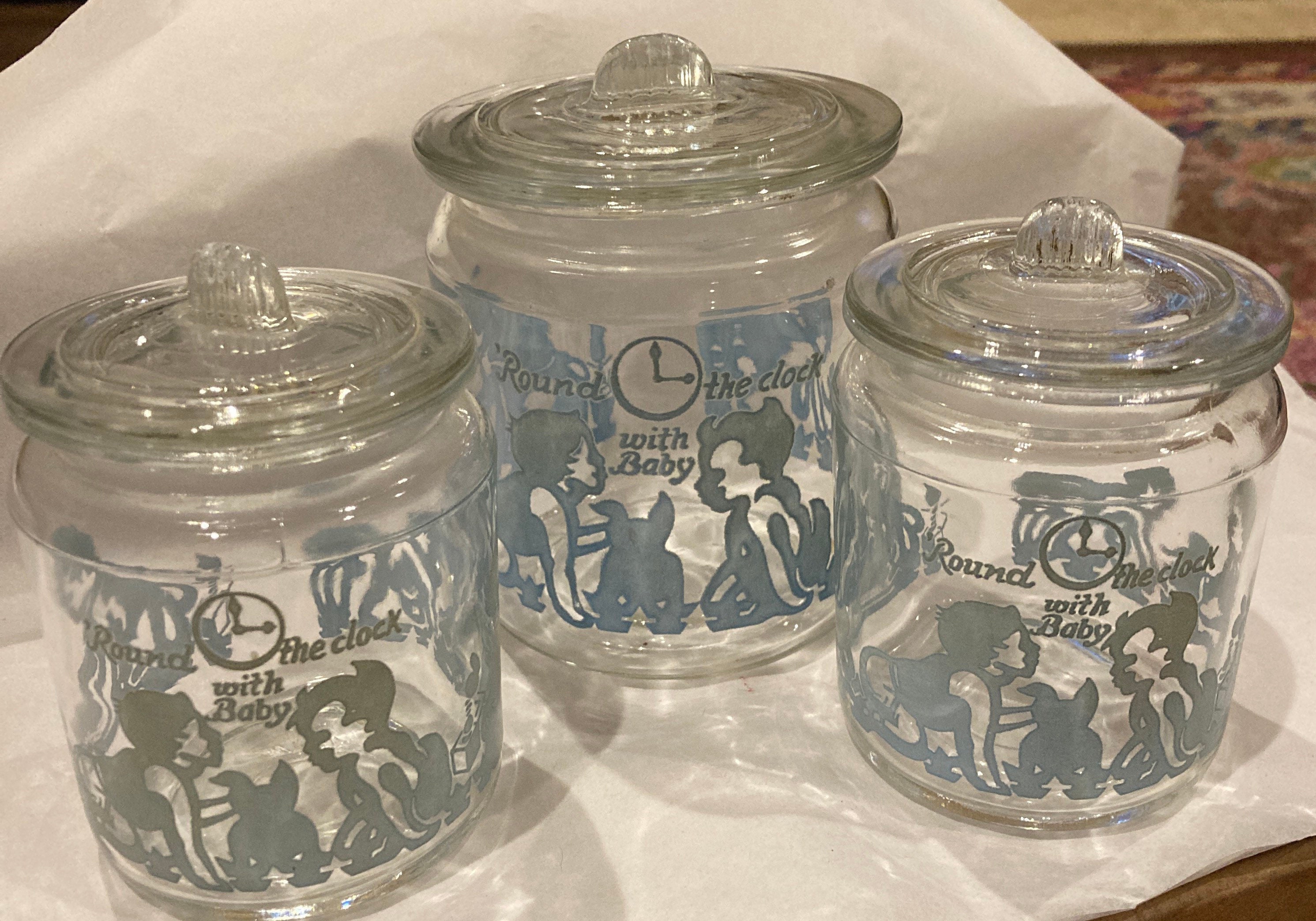 Vintage nursery /bathroom glass jars baby Etsy.de