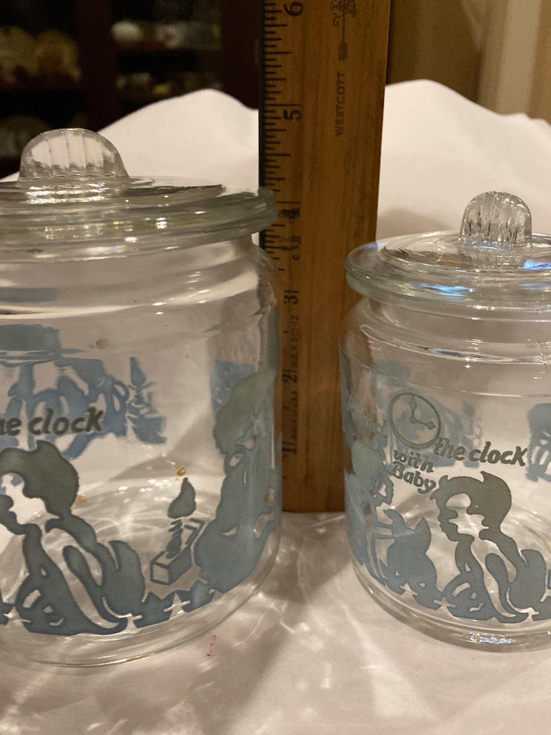 Vintage nursery /bathroom glass jars baby Etsy.de